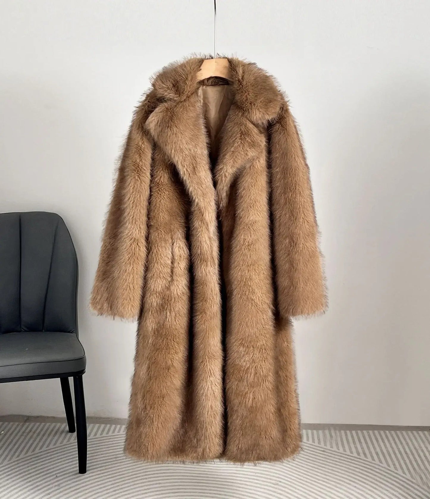 Manteau polyvalent en fausse fourrure