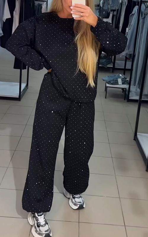 Ensemble deux pièces avec pierres en diamant