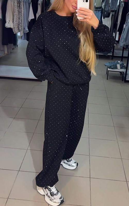 Ensemble deux pièces avec pierres en diamant
